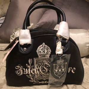 NWT Juicy couture black velour tote bag